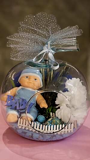 Erkek bebek hediyesi teraryum 2