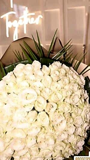 Beyaz Gül, Yaprak Detaylı Kız İsteme Buketi