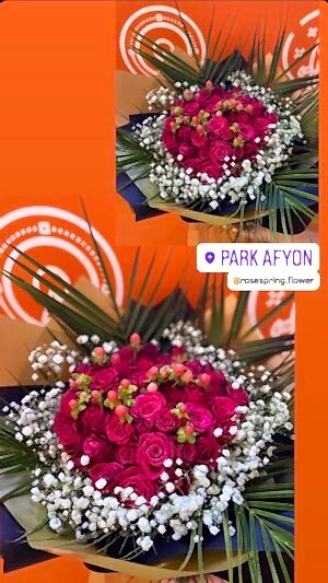 Cipsolu Yaprak Detaylı ve Kırmızı Güllü Kız İsteme Söz Buketi